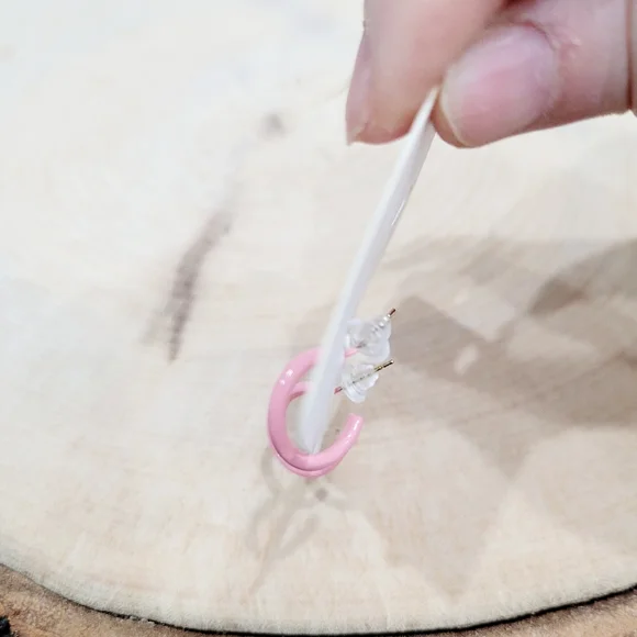 Brand New Silver Tone Pink Mini Hoops Earrings - Picture 3 of 5